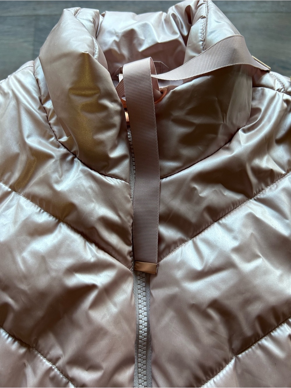 Maurices Rose Gold Blush Pink Quilted Puffer Vest - Picture 5 of 10